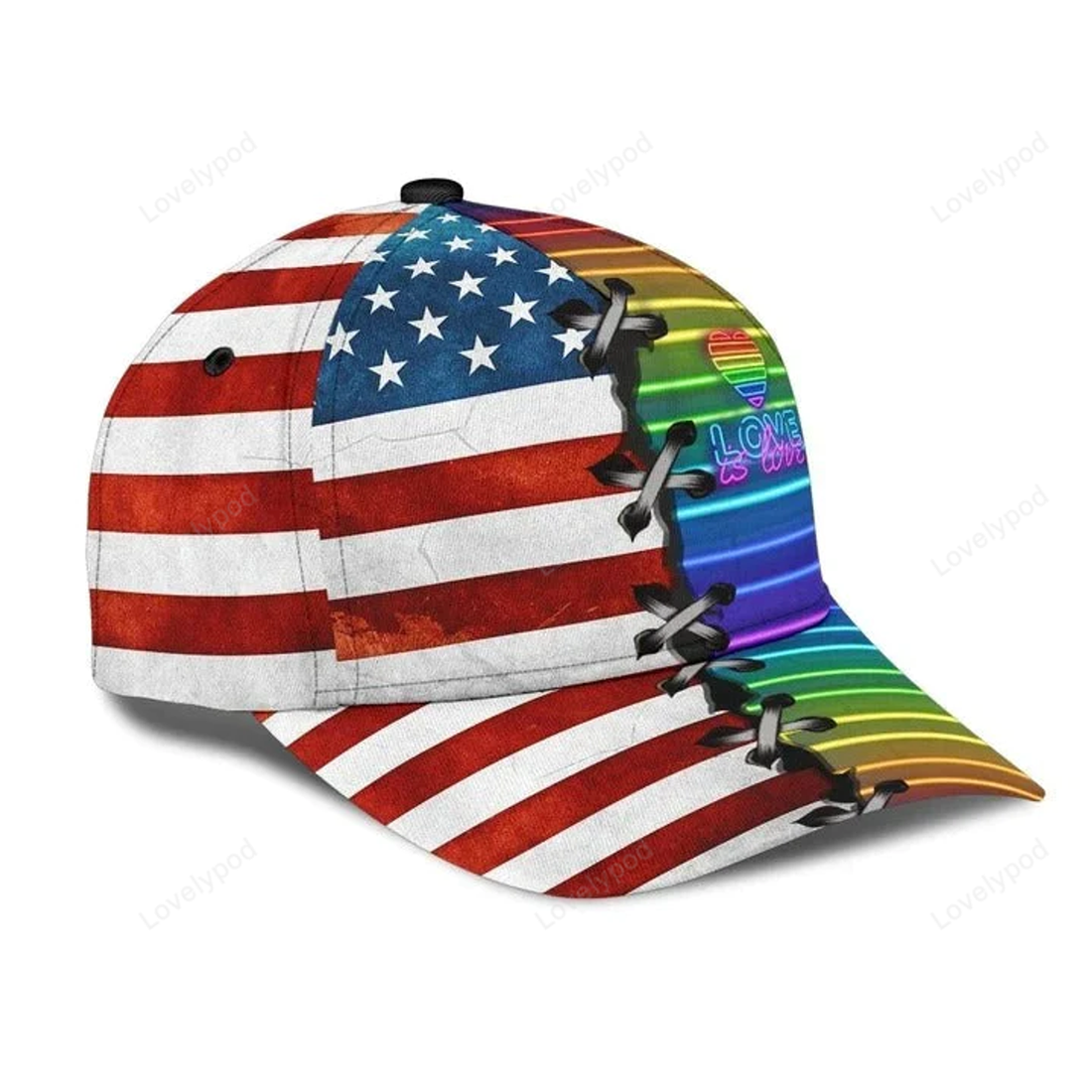FUNSTUFFPRIT Pride Rainbow Color Baseball Cap For Lgbt, Pride Cap, Lgbt Accessories, Transgender Cap Hat