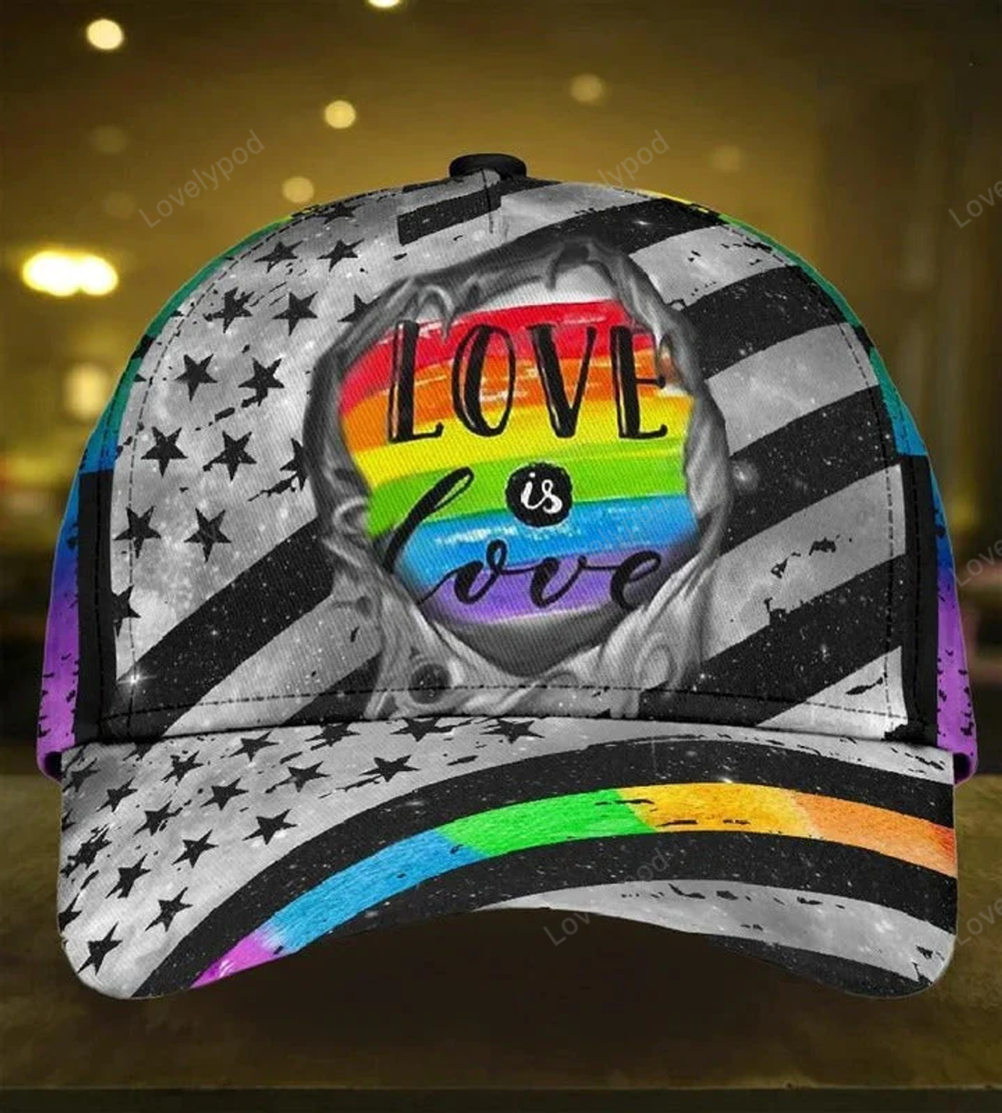 FUNSTUFFPRIT Pride Cap For LGBTQ, LGBT Printing Baseball Cap Hat 404 Not Found, All Over Print 3D Gay Lesbian Cap