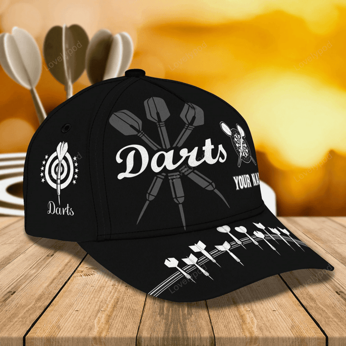 FUNSTUFFPRIT Personalized Dart Baseball Cap Full Printing, Dart Hat For Men And Woman, To My Friend Darter Cap Hat, Darter Cap