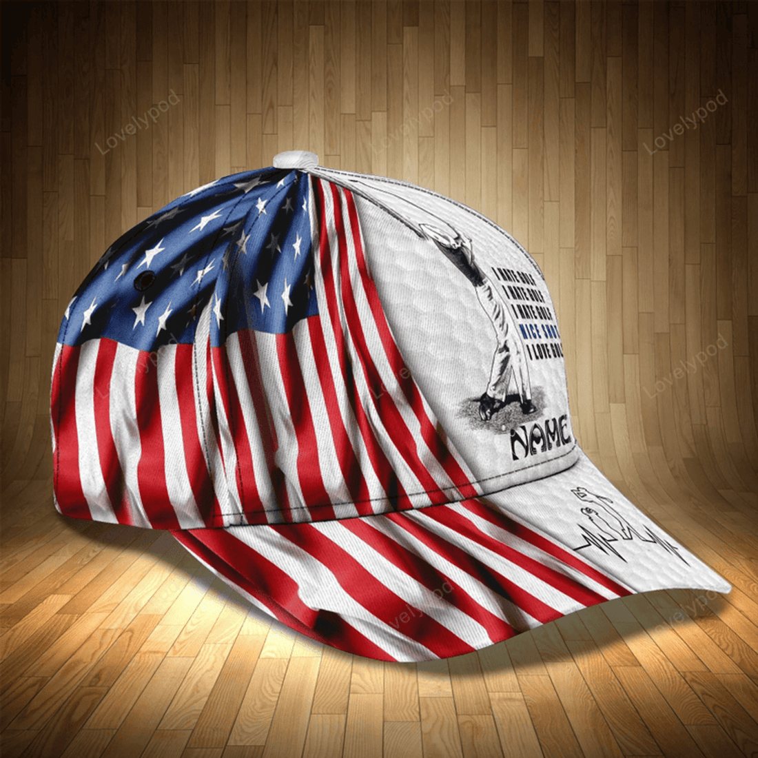 FUNSTUFFPRIT Personalized 3D All Over Print Baseball Cap Hat For Golf Men, Man Golf Caps, I Love Golf Cap Hat