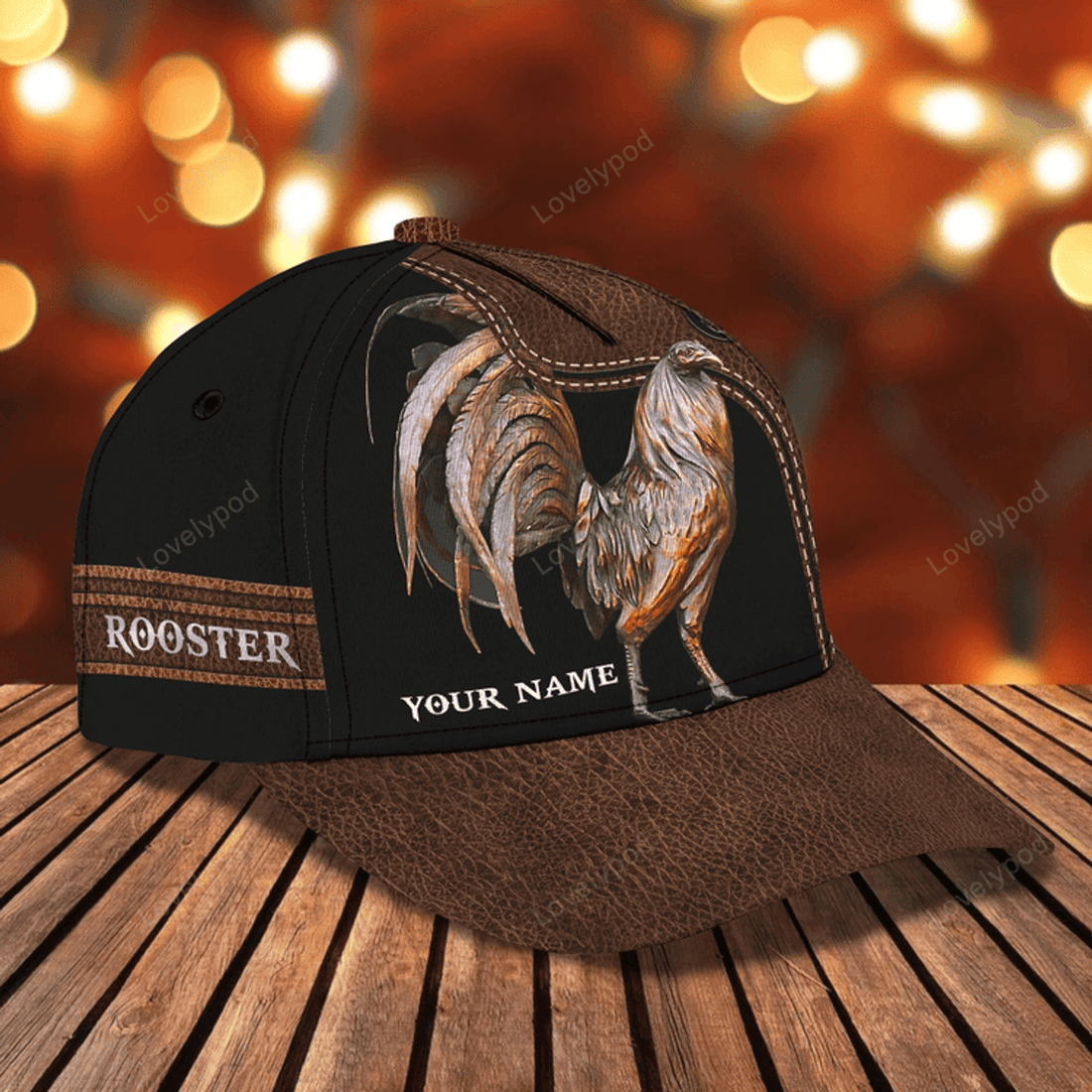 FUNSTUFFPRIT Custom 3D Full Printed Rooster Cap, Rooster Hat, Baseball Chicken Cap Hat For Farmer, Chicken Hat