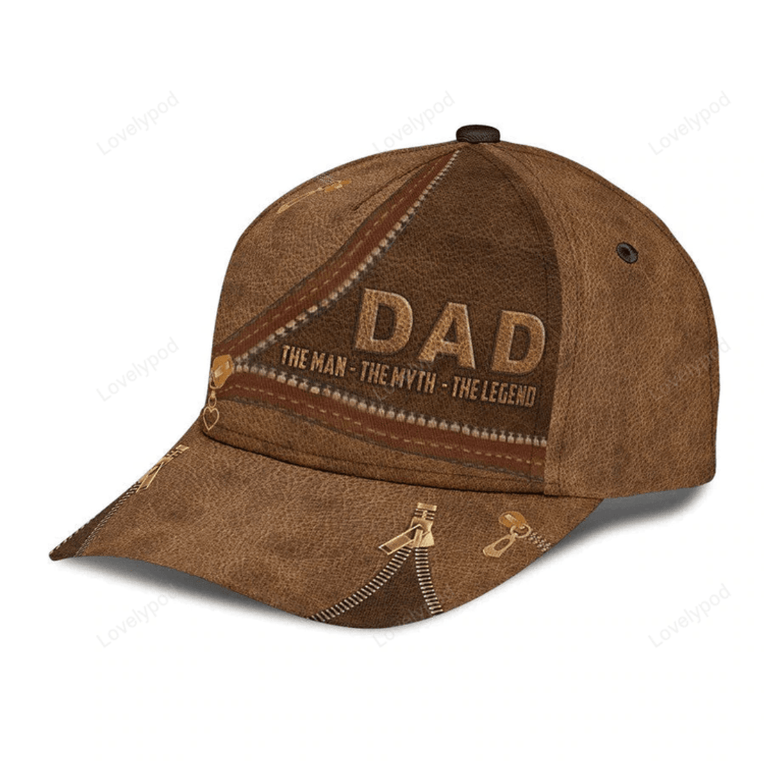FUNSTUFFPRINT Personalized Father's Day Cap, Dad The man, The Myth, The Legend 3D Baseball Cap for Dad