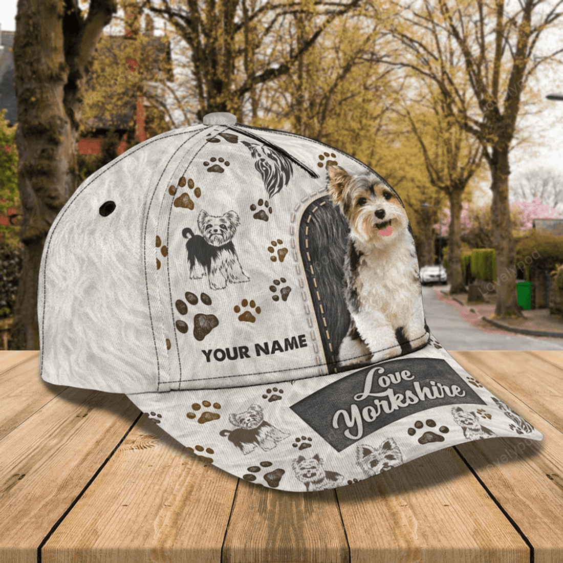 FUNSTUFFPRIT Customized With Name 3D All Over Print Baseball Cap Dog Yorkshire Lovers, Classic Cap Hat For Yorkshire Lover