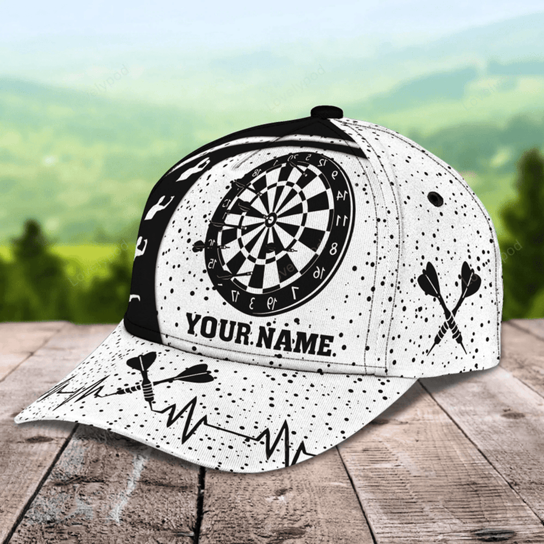 FUNSTUFFPRIT Personalized Baseball 3D Dart Cap, Let's Play Dart Cap Hat, Darter Cap Hat Summer Travel, Gift To Dart Lovers