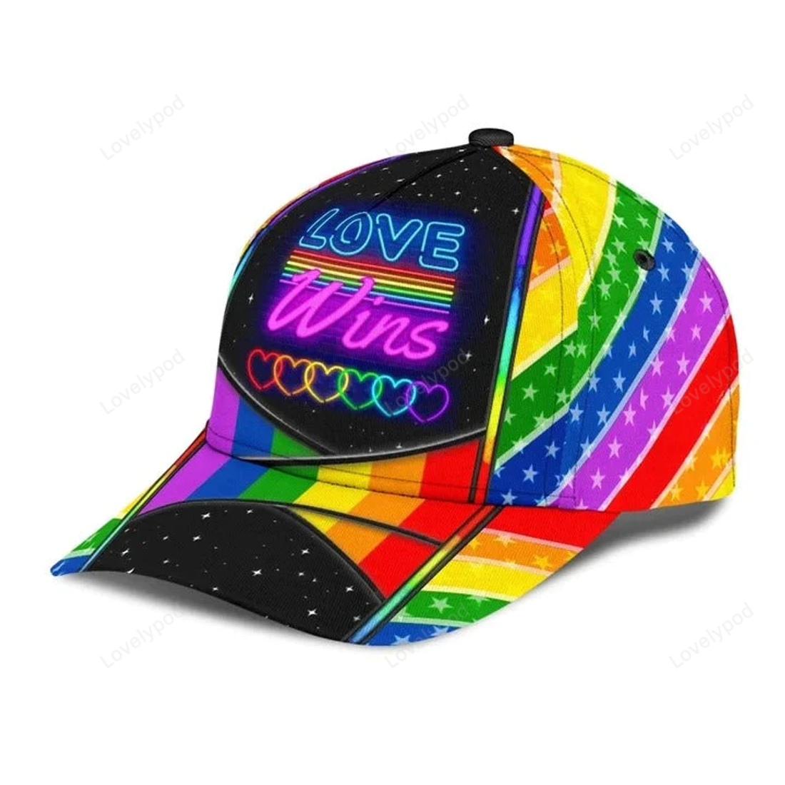 FUNSTUFFPRIT 3D All Over Printing Baseball Cap Hat, Lgbt Pride Together We Rise, Gay Pride Accessories