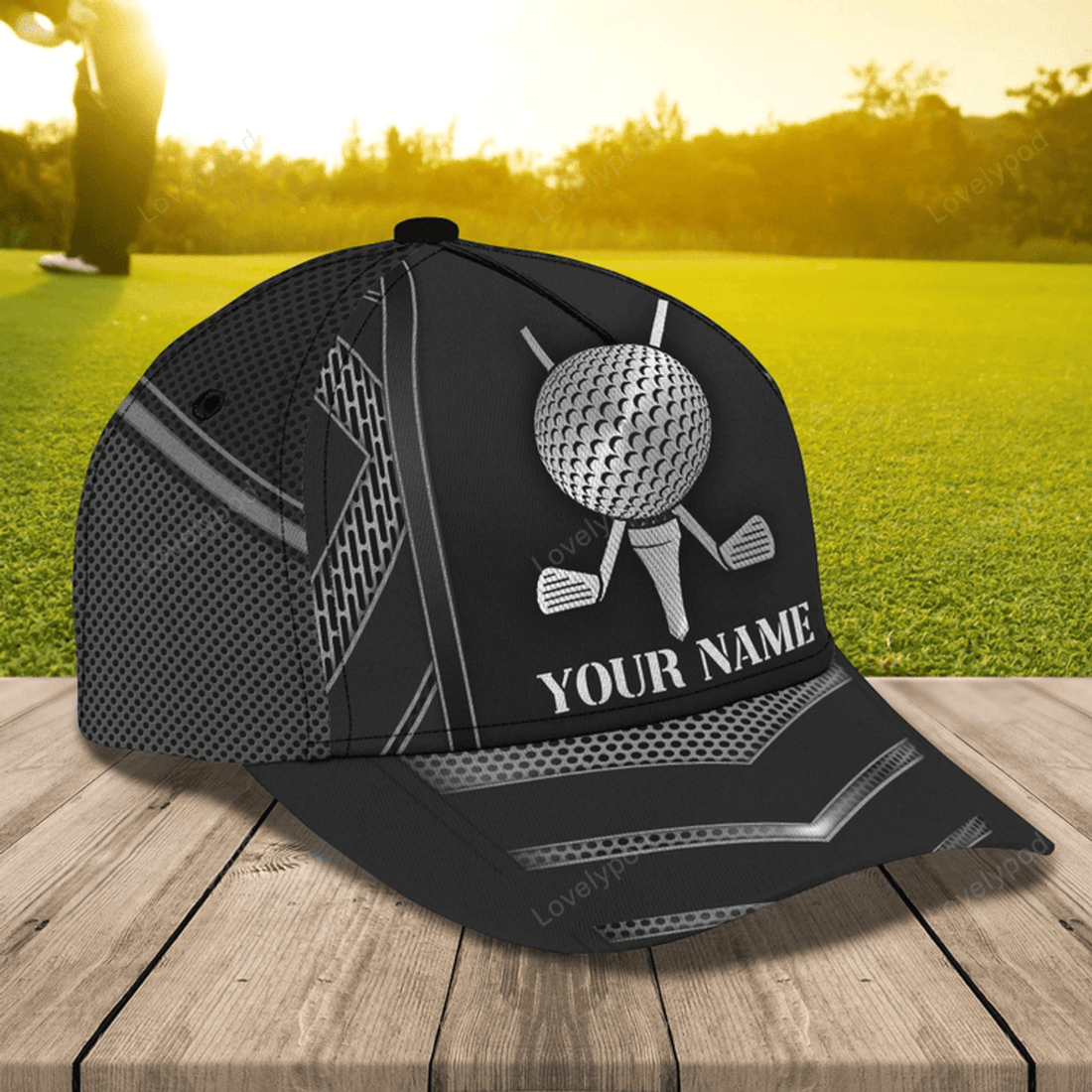FUNSTUFFPRIT Personalized With Name Mens Golf Hat, 3D Full Print Baseball Cap For Golfer, All Over Print Golf Caps