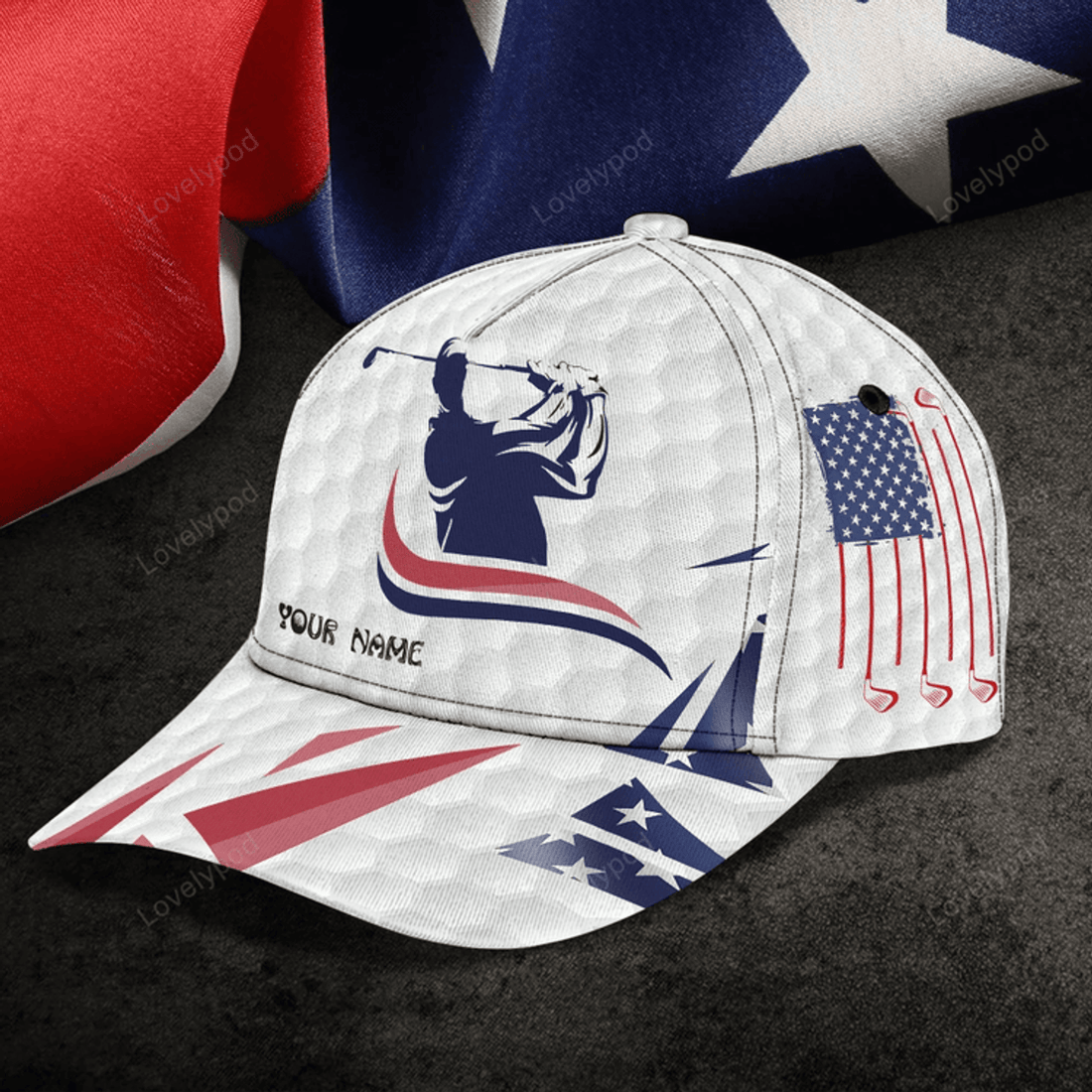 FUNSTUFFPRIT Customized 3D All Over Print Classic Cap Hat For Golfer, Golf Cap For Men And Women