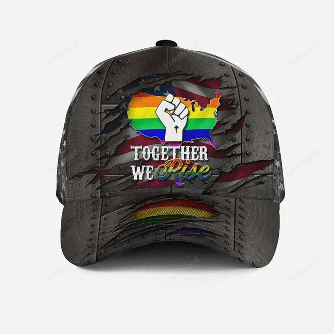 FUNSTUFFPRIT Gay Pride Classic Cap, The Death Keep Silent LGBTQ Printing Baseball Cap Hat, Lesbian Hat Cap