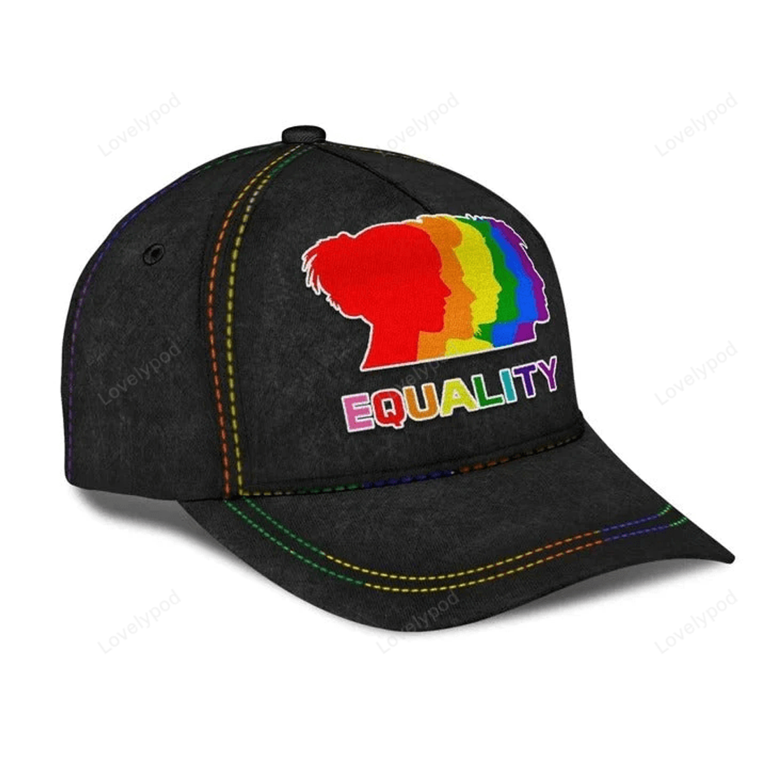 FUNSTUFFPRIT LGBT Baseball Cap, Lgbt National Equality Classic Printing Baseball Cap Hat, Pride Cap