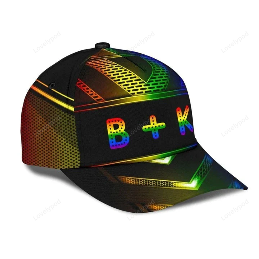 FUNSTUFFPRIT Pride Baseball Cap, Stop Hate Bright Color LGBT Printing Baseball 3D Cap Hat