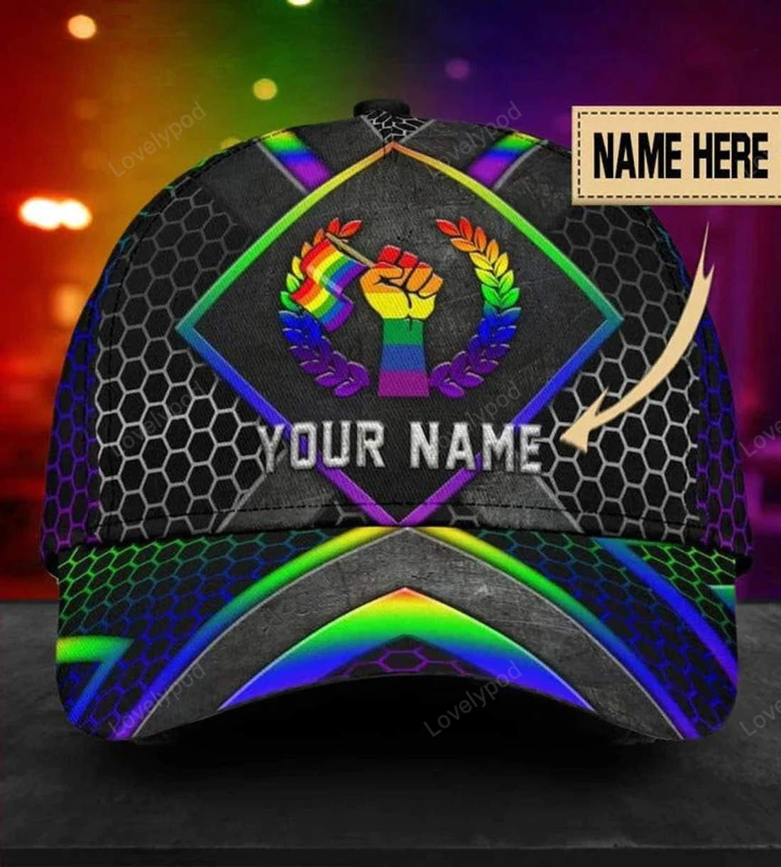 FUNSTUFFPRIT Personalized Pride 3D Baseball Cap For Pride Month, The Rights Of Lgbt People Printing Baseball Cap Hat