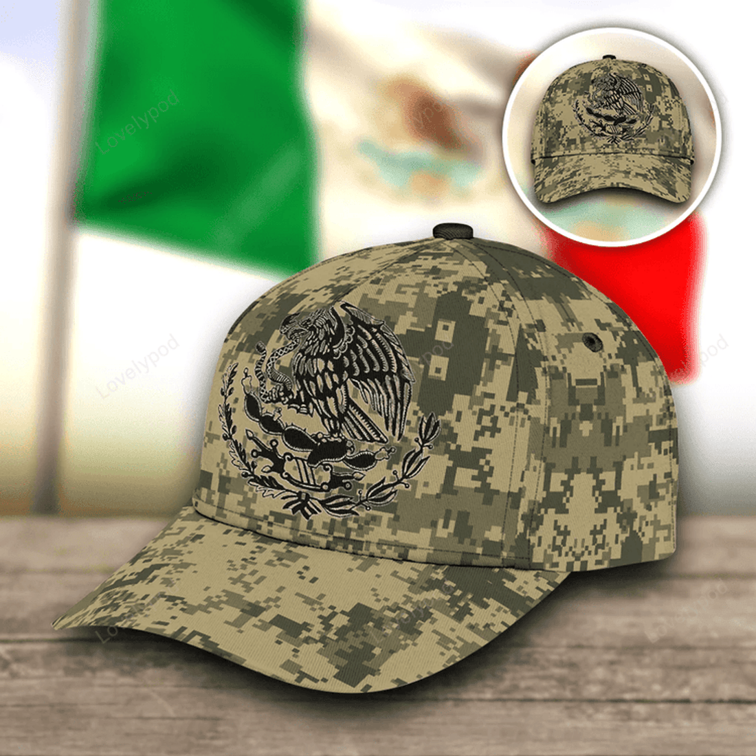 FUNSTUFFPRIT Cool Mexico 3D Full Printing Classic Cap, Cap For Mexican, Mexico Cap For Him