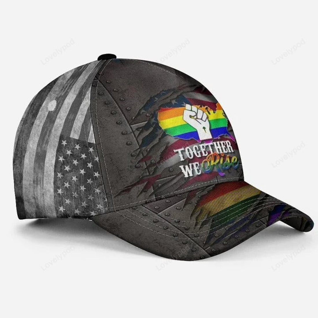FUNSTUFFPRIT LGBT Pride Baseball Classic Cap, Fascinating Proud LGBT Pride Printing Baseball Cap Hat, Pride Gifts