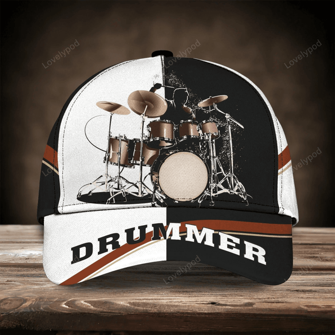 FUNSTUFFPRIT Personalized American Drummer Cap, 3D All Over Print Drum Cap Hat In Usa Flag, Gift To Drum Lover Drummer Gift