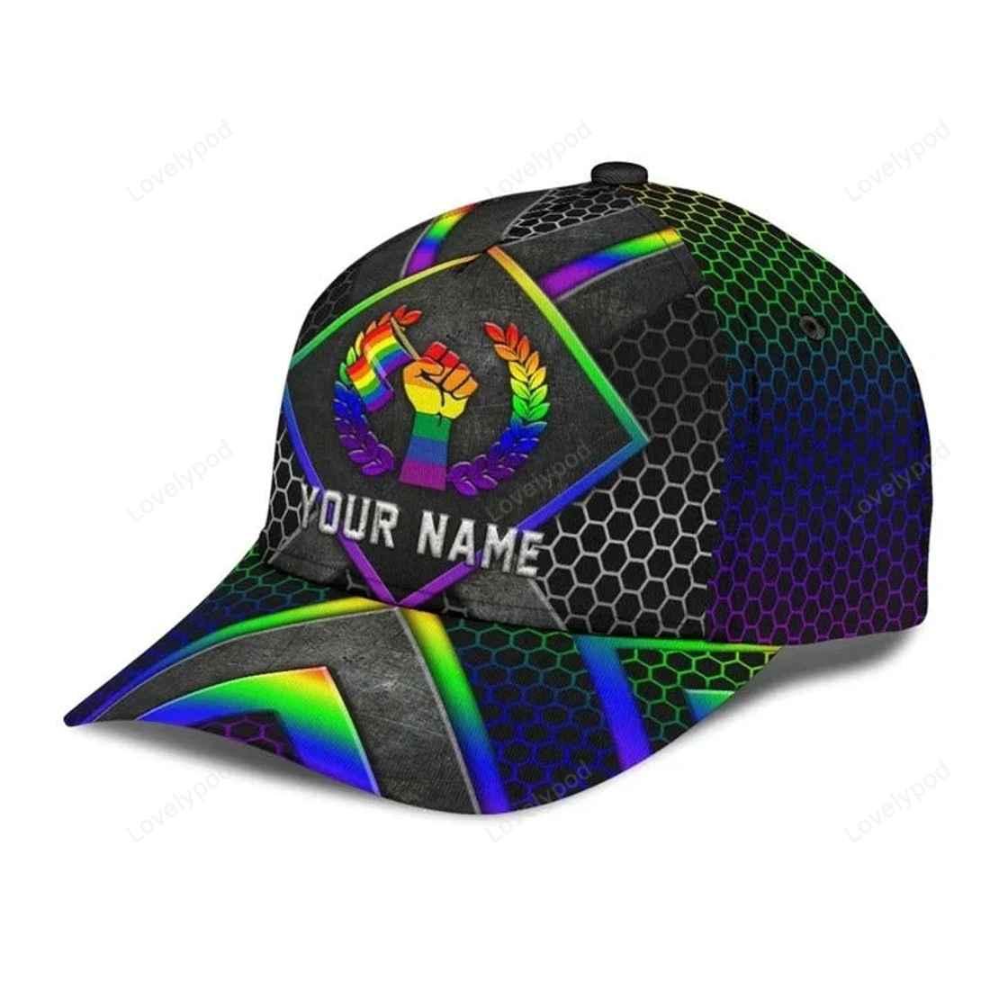 FUNSTUFFPRIT Personalized Pride 3D Baseball Cap For Pride Month, The Rights Of Lgbt People Printing Baseball Cap Hat