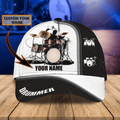 FUNSTUFFPRIT Custom Baseball 3D Cap Hat For Drummer, Drum Caps Hats, Birthday Present To Drum Lovers, Drummer Gifts