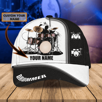 FUNSTUFFPRIT Custom Baseball 3D Cap Hat For Drummer, Drum Caps Hats, Birthday Present To Drum Lovers, Drummer Gifts