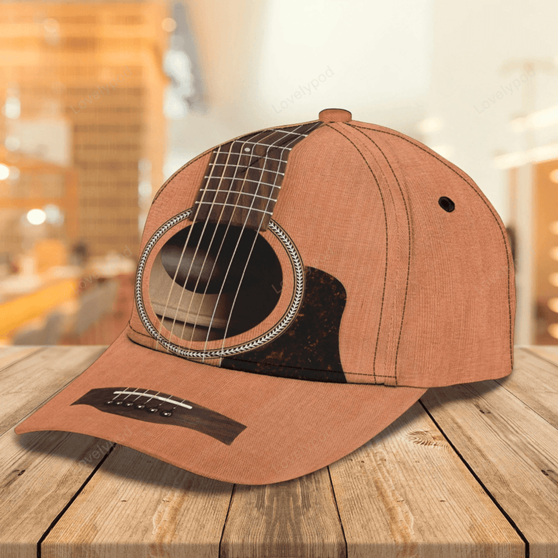 FUNSTUFFPRIT Personalized Guitar Caps Hat, 3D All Over Print Baseball Cap For Guitar Man, Present Guitar Lovers