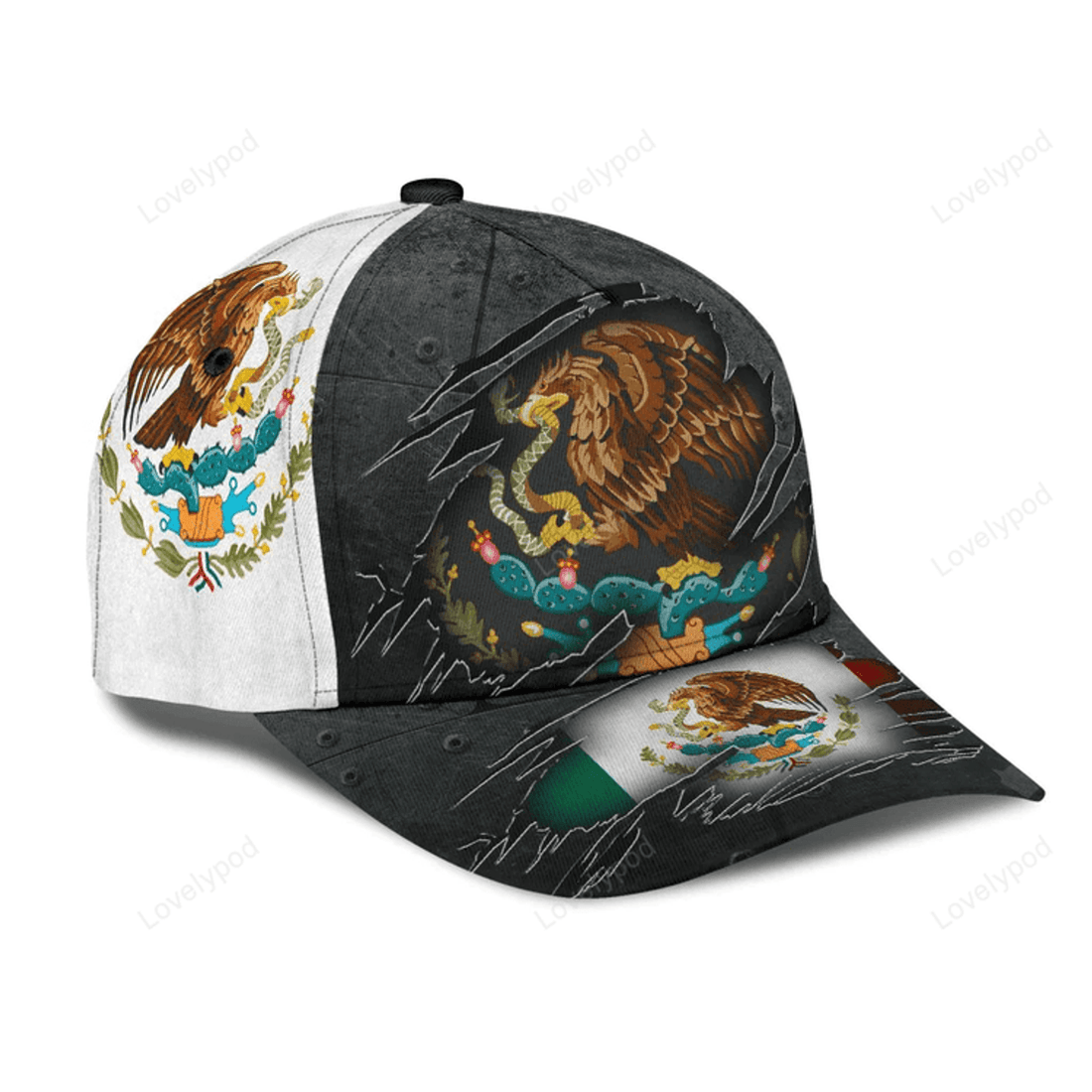 FUNSTUFFPRIT Customized 3D All Over Printed Mexican Hat Cap For Men And Women, Mexico Printed Hat Cap, Mexico Hat Baseball