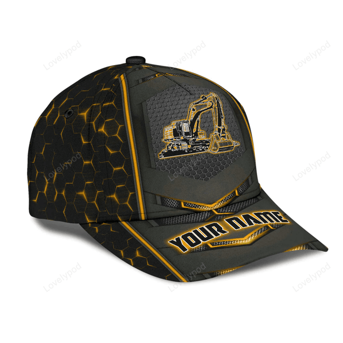 FUNSTUFFPRIT Personalized Excavator Heavy Equipment Cap Hat For Man And Women, Gift To Excavator Man