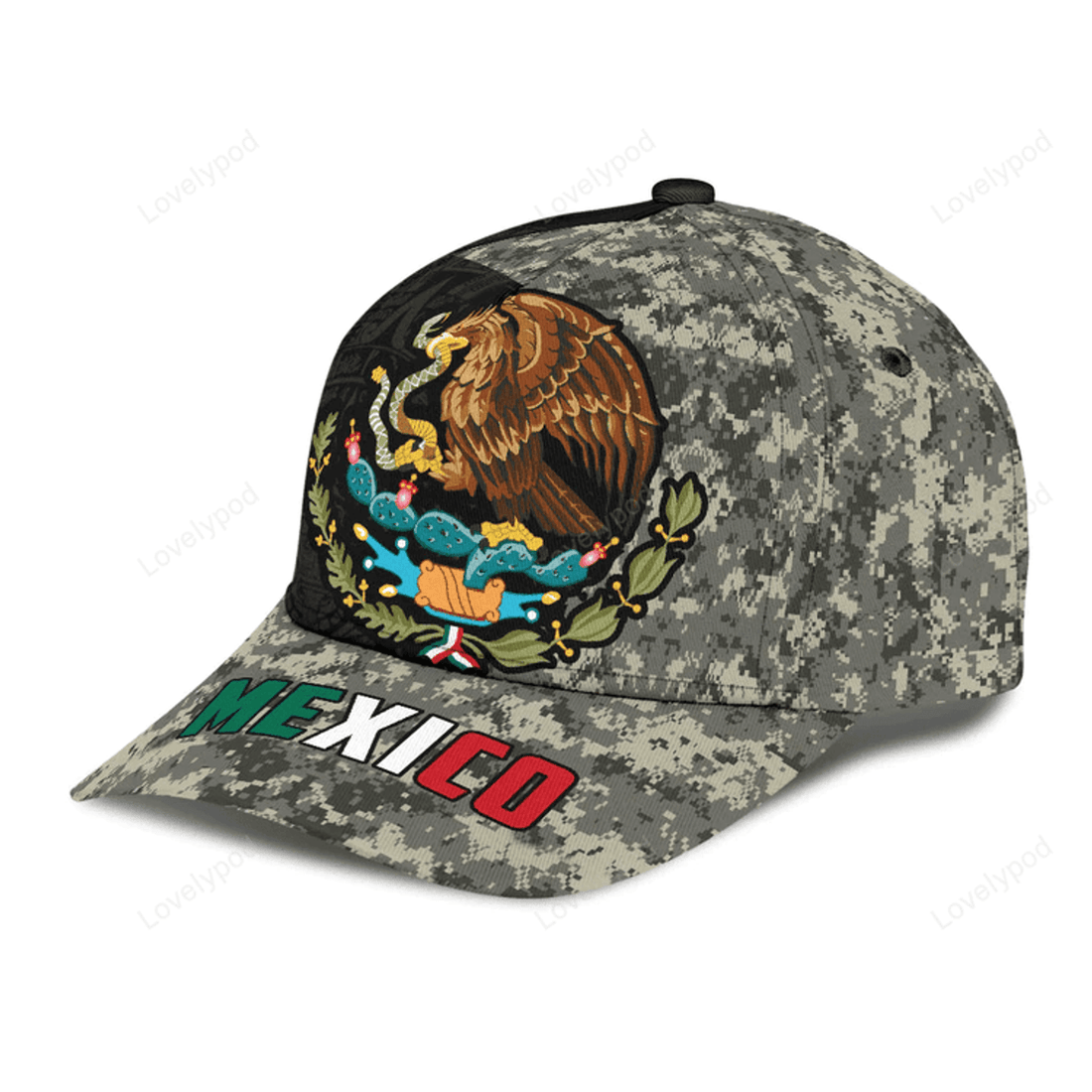 FUNSTUFFPRIT Mexico Aztec Pattern Camo 3D Classic Cap, Baseball Aztec Cap Hat, Mexico Hat For Summer, Aztec Gift
