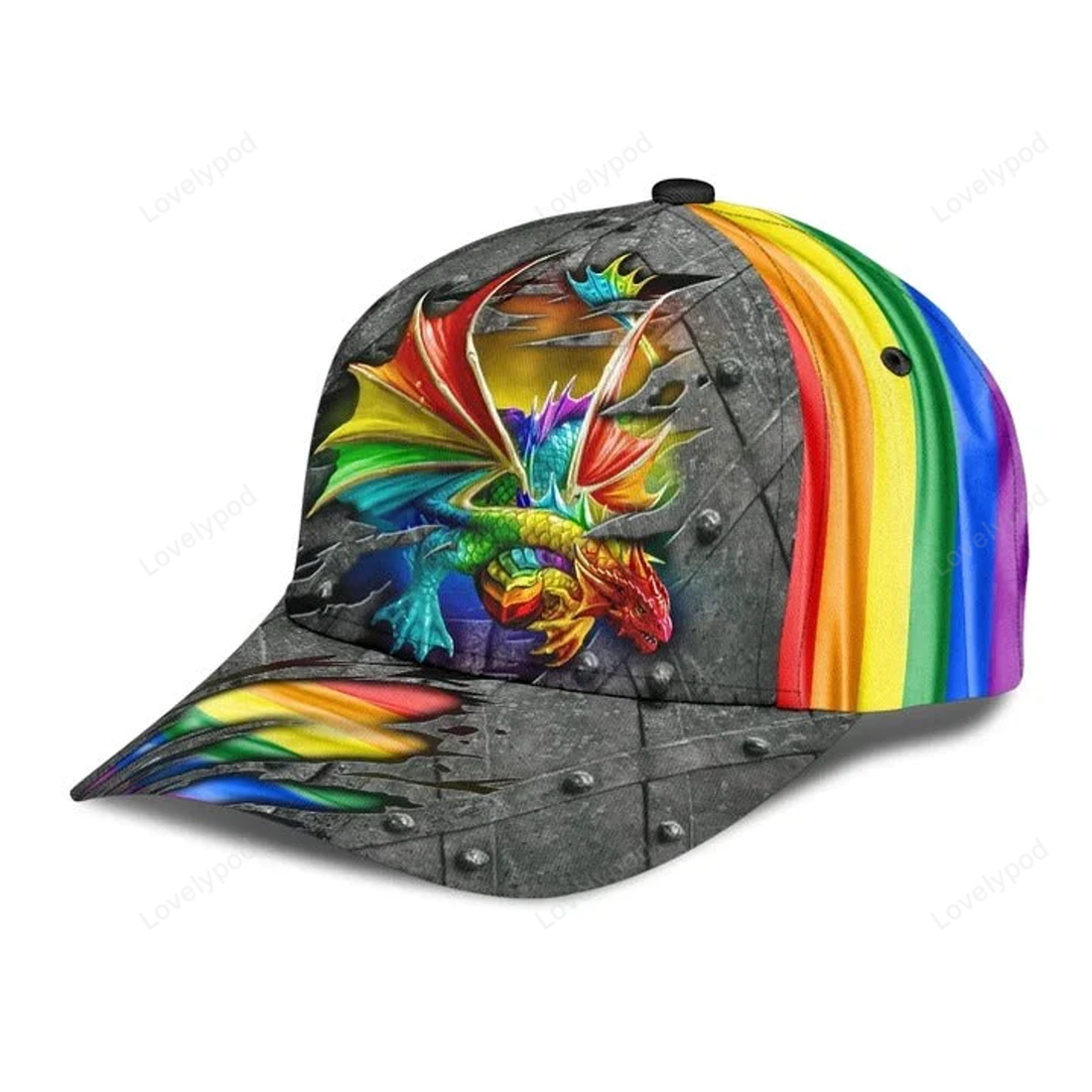 FUNSTUFFPRIT Pride Classic Cap, Being Yourself Ribbon Awareness LGBT 3D Printed Baseball Cap Hat, Lgbt Gifts