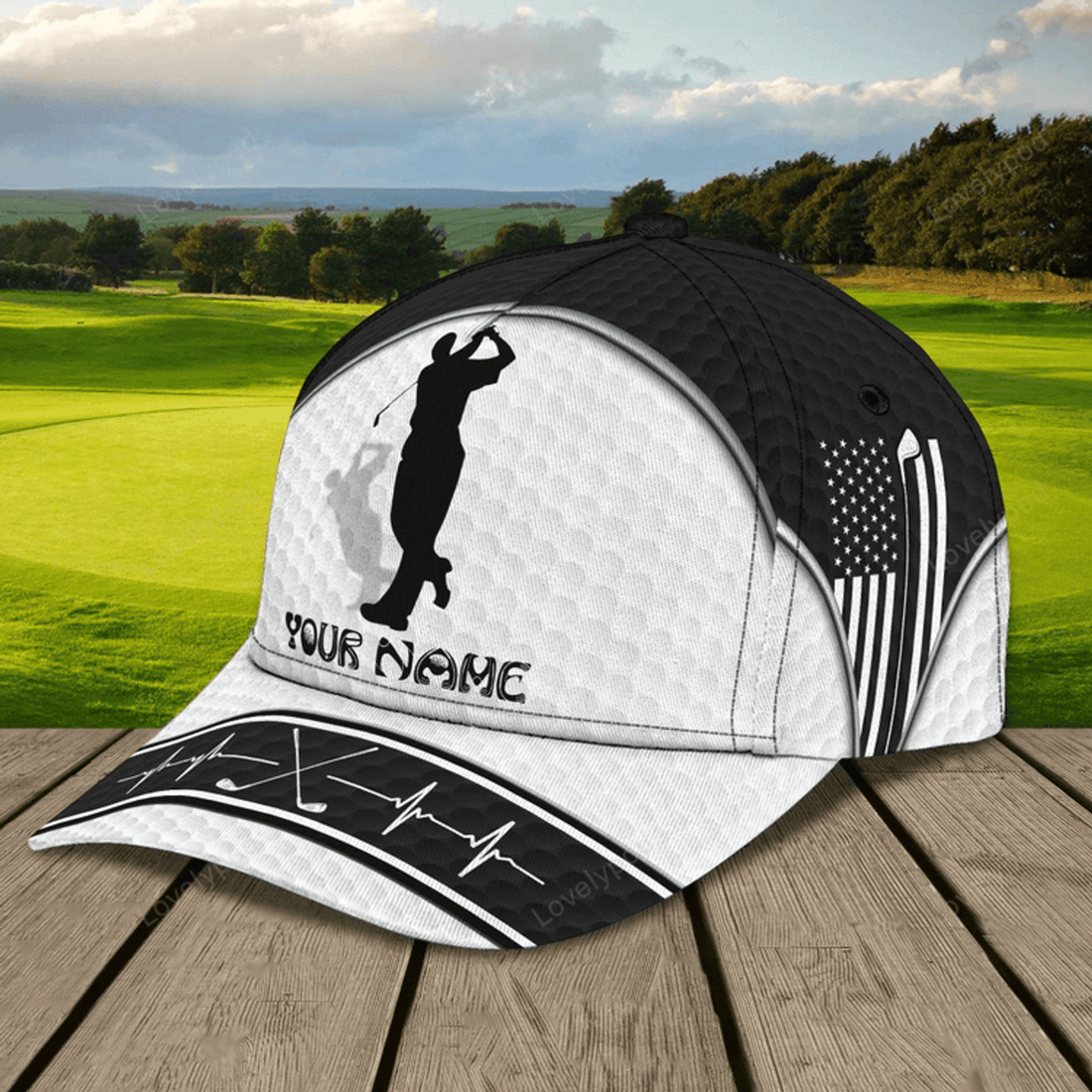 FUNSTUFFPRIT Personalized 3D Full Printing Cap Hat For Golf Men, American Golf Cap, Golf Hat Summer