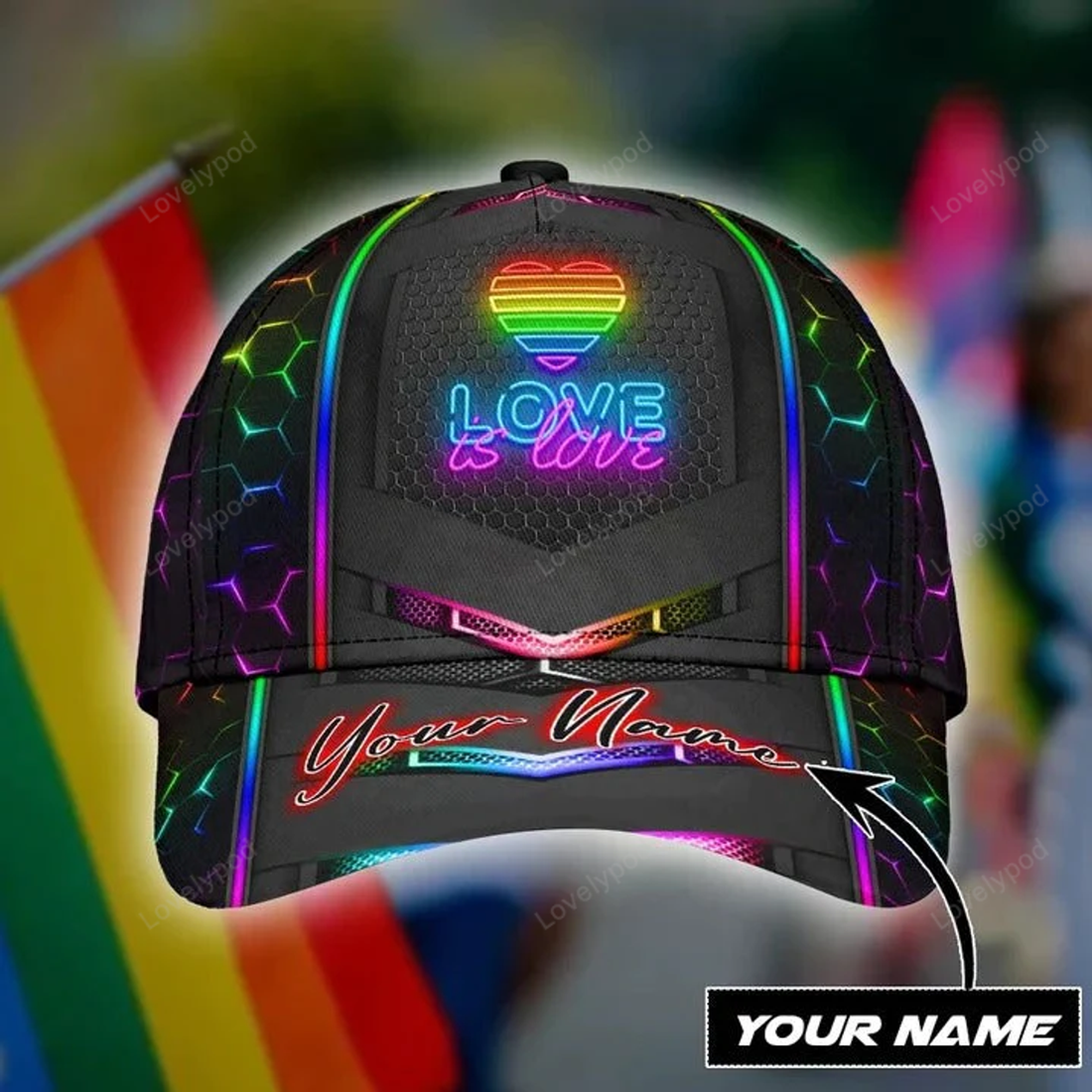 FUNSTUFFPRIT Personalized Pride Baseball Cap For Couple Gay, Lesbian Gifts, Color Of Life Lgbt 3D Baseball Cap Hat