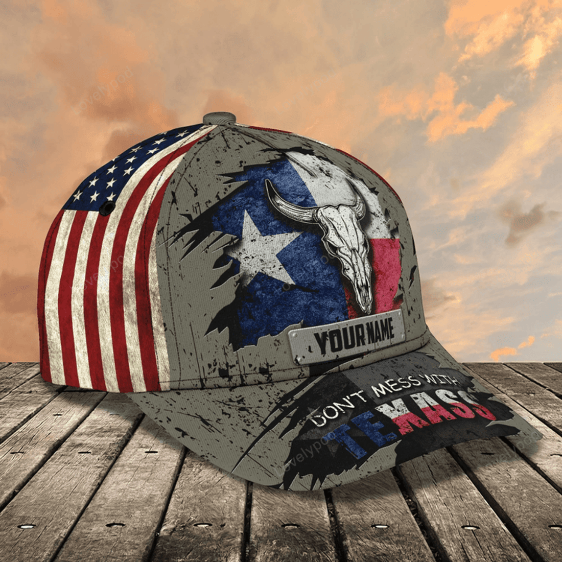 FUNSTUFFPRIT Personalized 3D Classic Cap Dont Mess With Texas, Texas 3D Baseball Cap, Texas Cap Hats