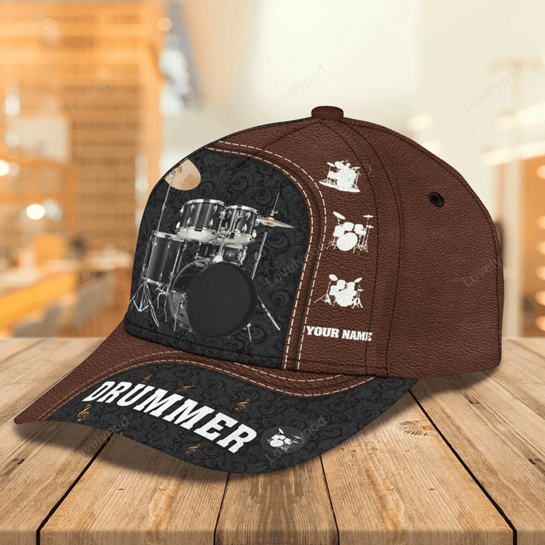 FUNSTUFFPRIT Custom Funny Baseball Full Print Drum Caps Hats, To My Boy Daughter Drummer Cap Hat, Drum Lover Gifts