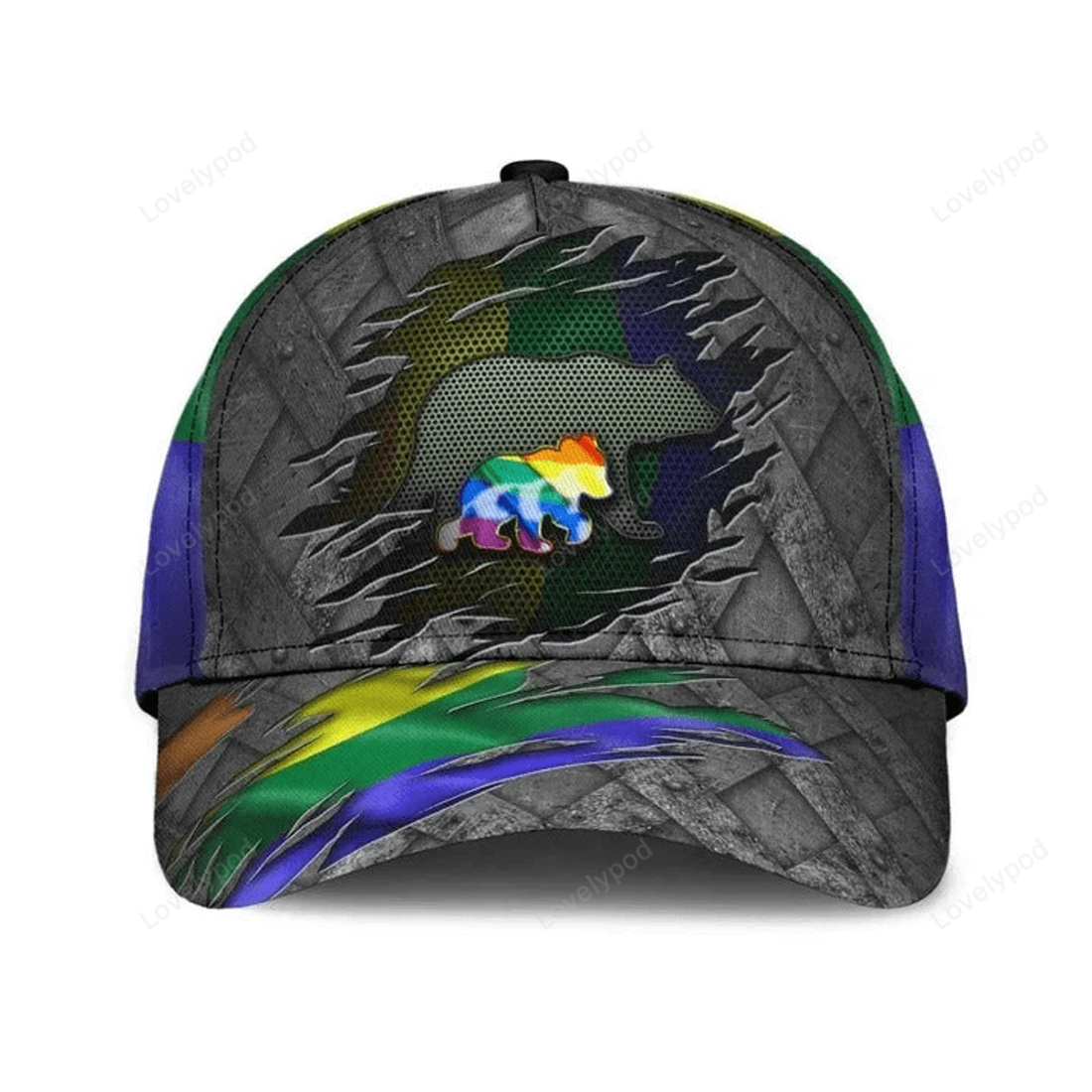 FUNSTUFFPRIT LGBT Cap Fight For Rights Pride LGBTQ Printing Baseball Cap Hat, Gay Pride Accessories