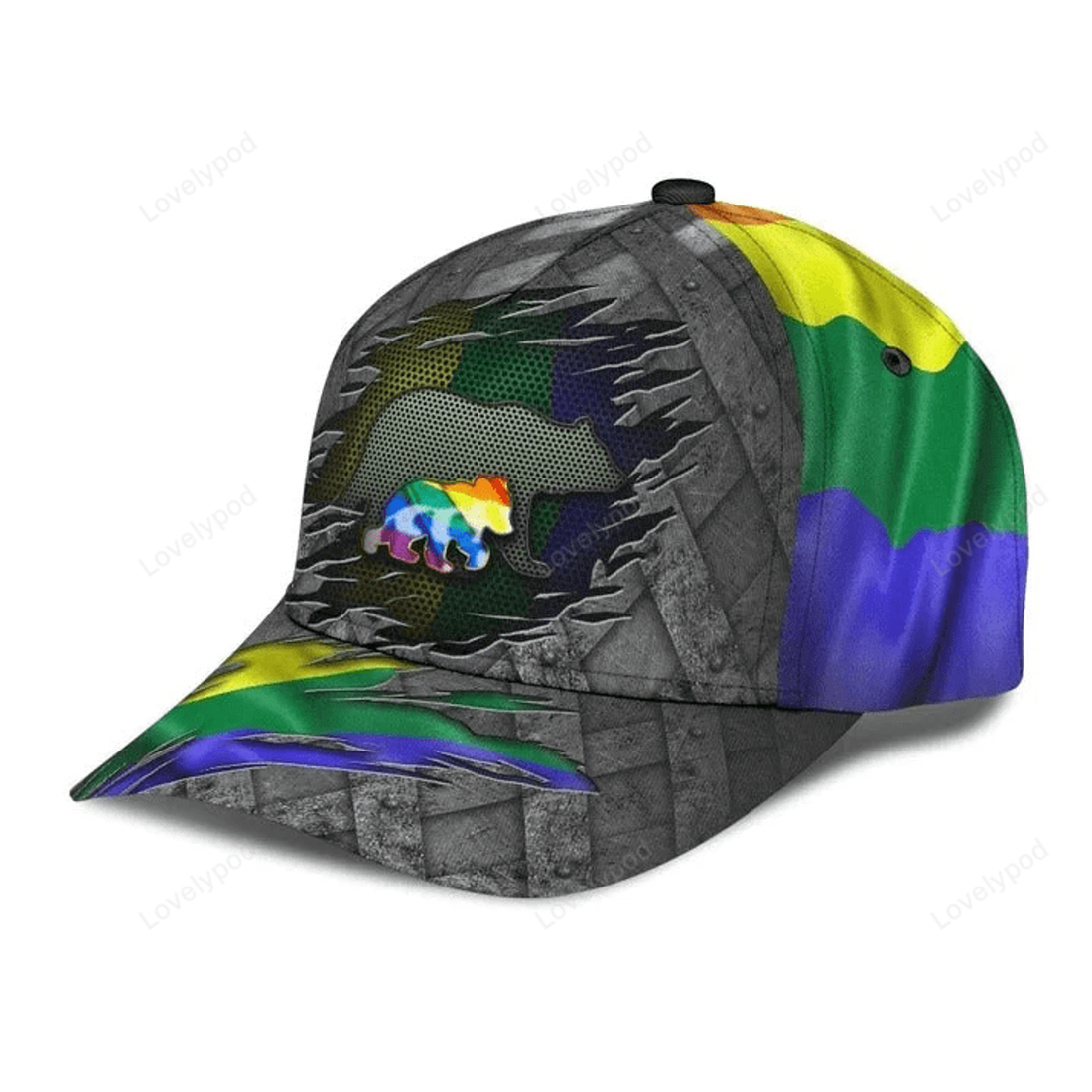 FUNSTUFFPRIT LGBT Cap Fight For Rights Pride LGBTQ Printing Baseball Cap Hat, Gay Pride Accessories