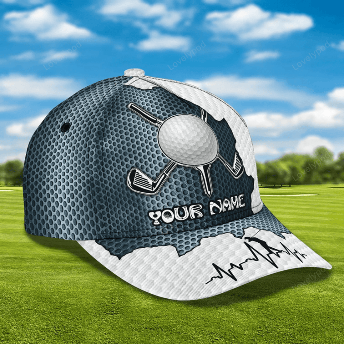 FUNSTUFFPRIT Personalized 3D Full Print Mens Golf Cap, Birthday Present To Golfer Friend, Gofler Boyfriend Gifts