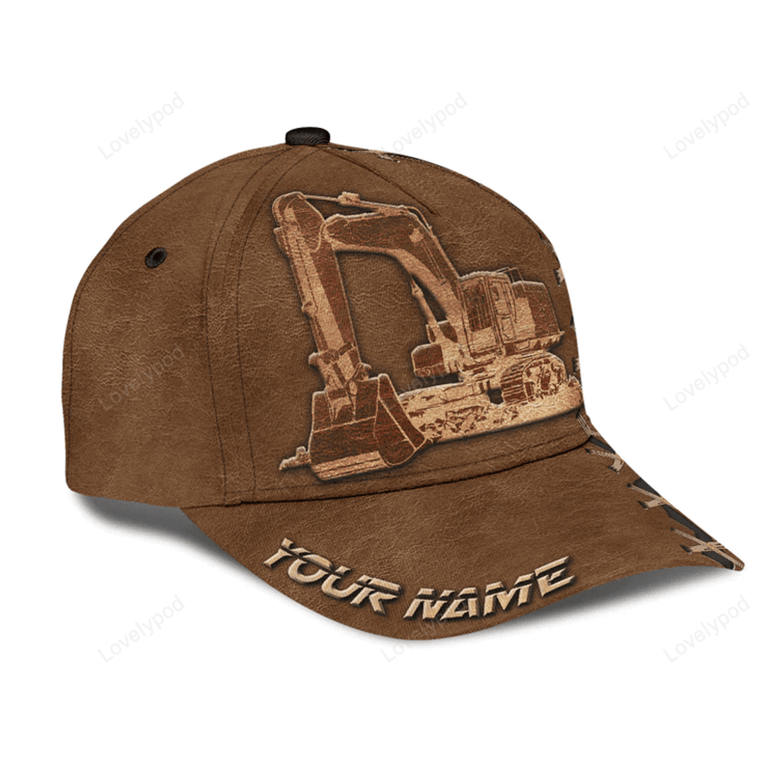 FUNSTUFFPRIT Custom With Name Cool Excavator Heavy Equipment Custom Classic Hat Cap