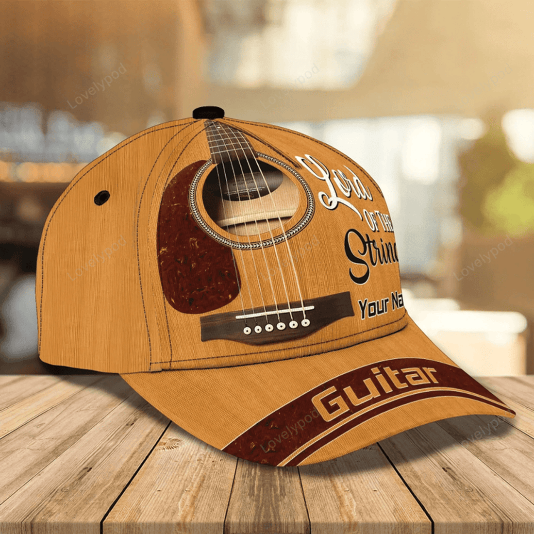 FUNSTUFFPRIT Customized Guitar Classic Baseball 3D Cap For Guitarist, Lord Of The String All Over Print Guitar Cap Hat