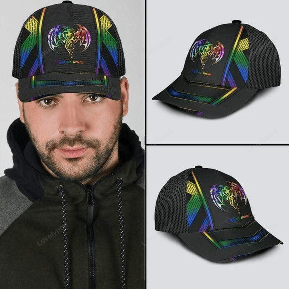 FUNSTUFFPRIT Personalized Lgbt Baseball Cap, There're Different Ways To Be Beautiful Lgbt 3D Classic Cap Hatmized Guitar Classic Baseball 3D Cap For Guitarist, Lord Of The String All Over Print Guitar Cap Hat