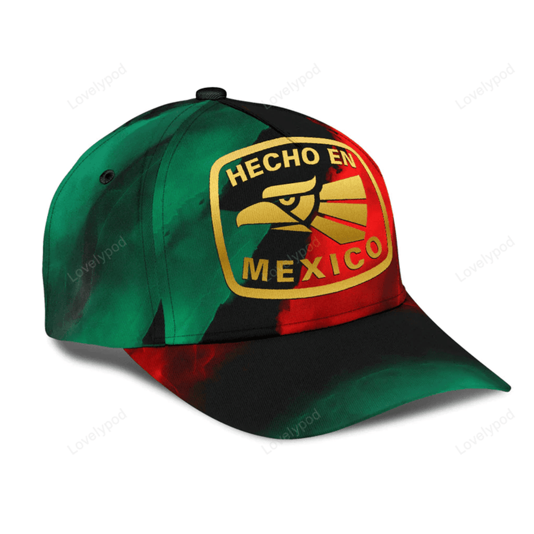FUNSTUFFPRINT 3D Full Printed Mexico Classic Cap Baseball Hat, Hecho En Mexico Cap Hat