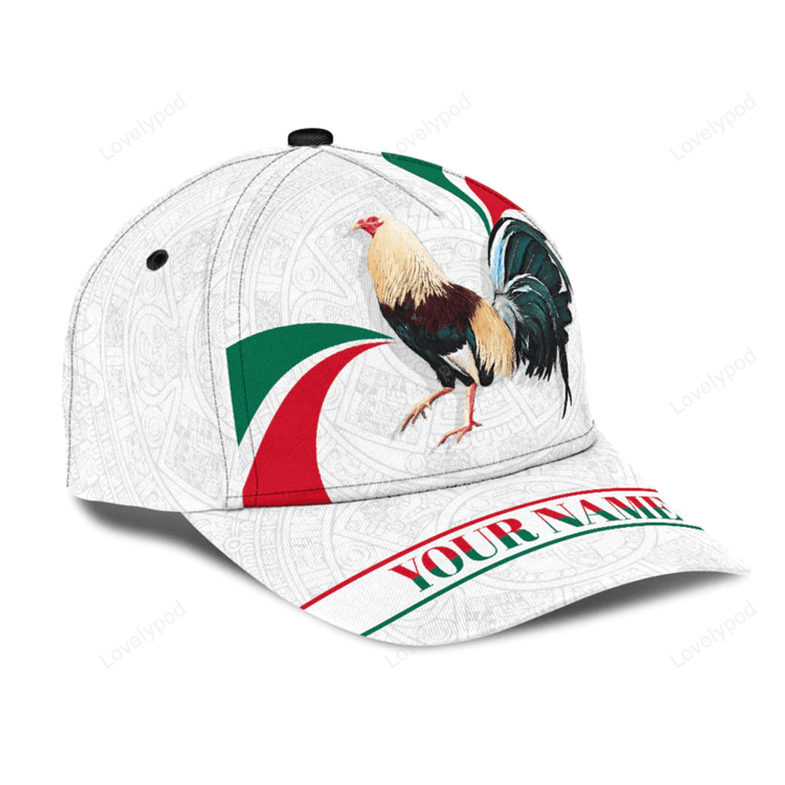 FUNSTUFFPRIT Personalized Rooster Line 3D Printed Baseball Classic Cap Hat For Men And Women Chicken Lovers
