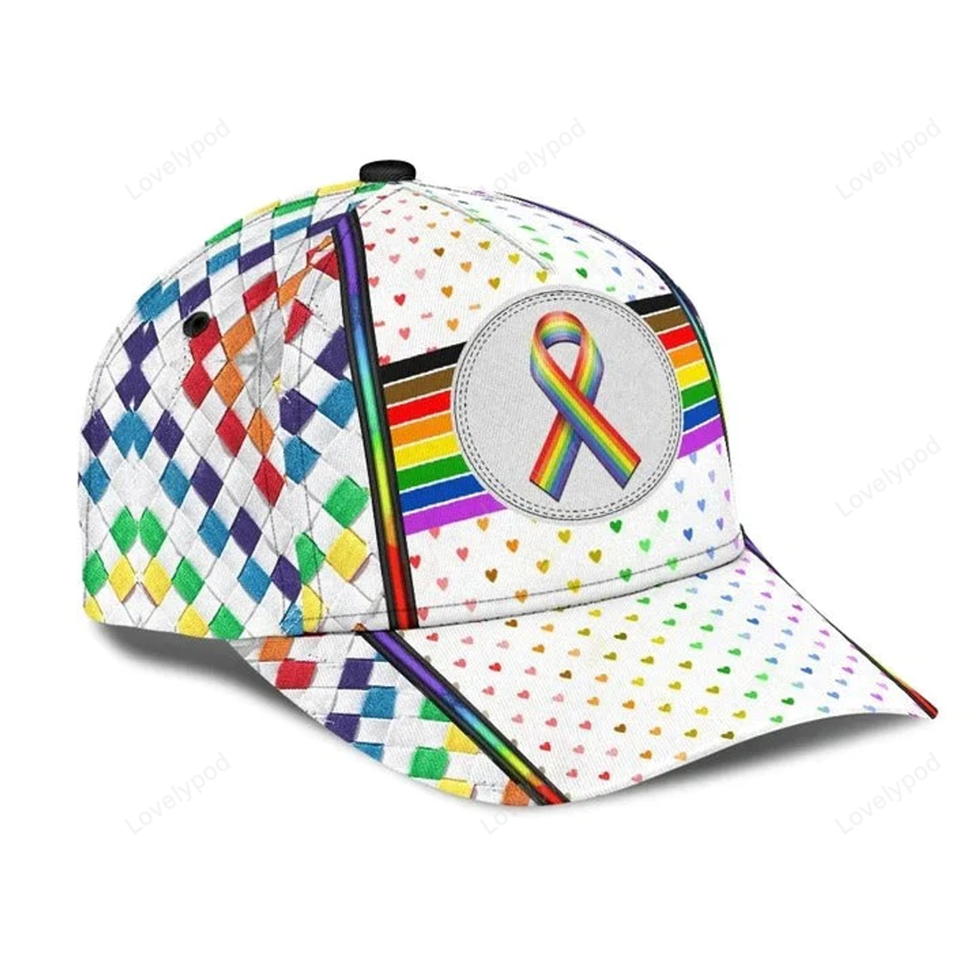 FUNSTUFFPRINT Lgbt 3D All Over Printing Baseball Cap Hat, Couple Gay Gifts, Clasic Cap For Lesbian