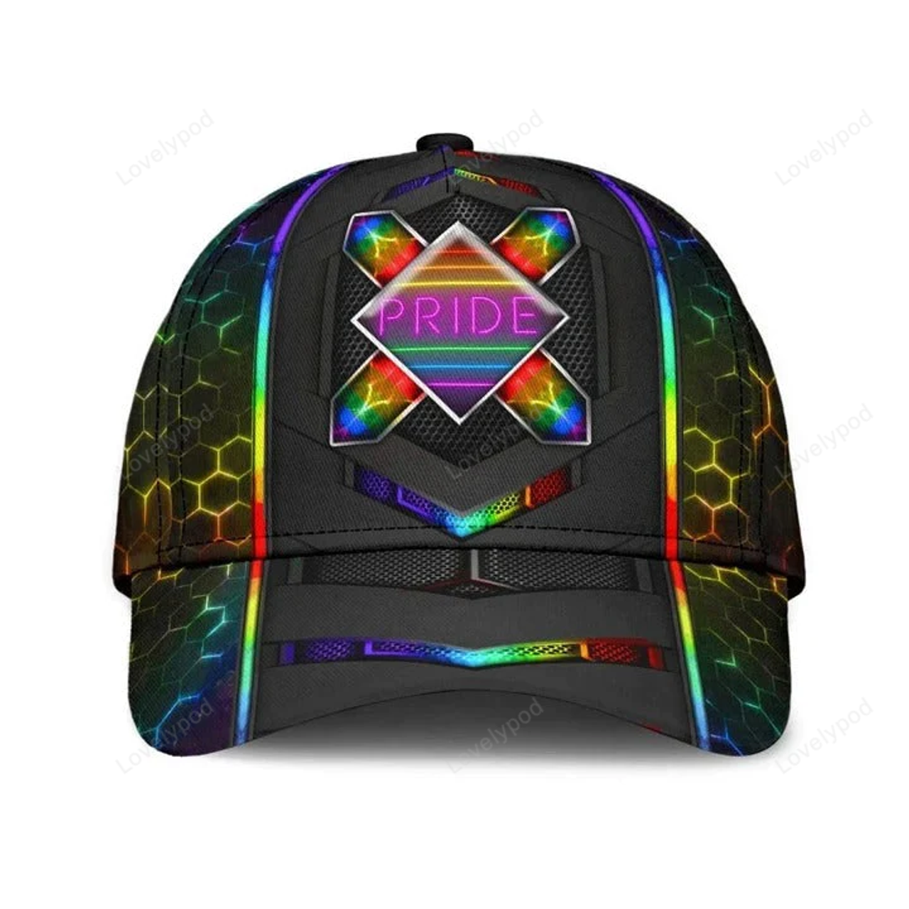 FUNSTUFFPRINT Lgbt Cap, Lgbt Pride Crack All Over Printing 3D Baseball Cap Hat
