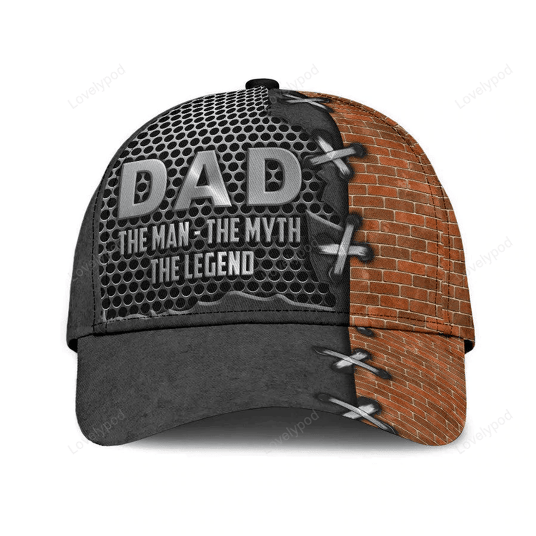 FUNSTUFFPRINT Personalized Father's Day Cap, Dad The man, The Myth, The Legend 3D Baseball Cap for Dad