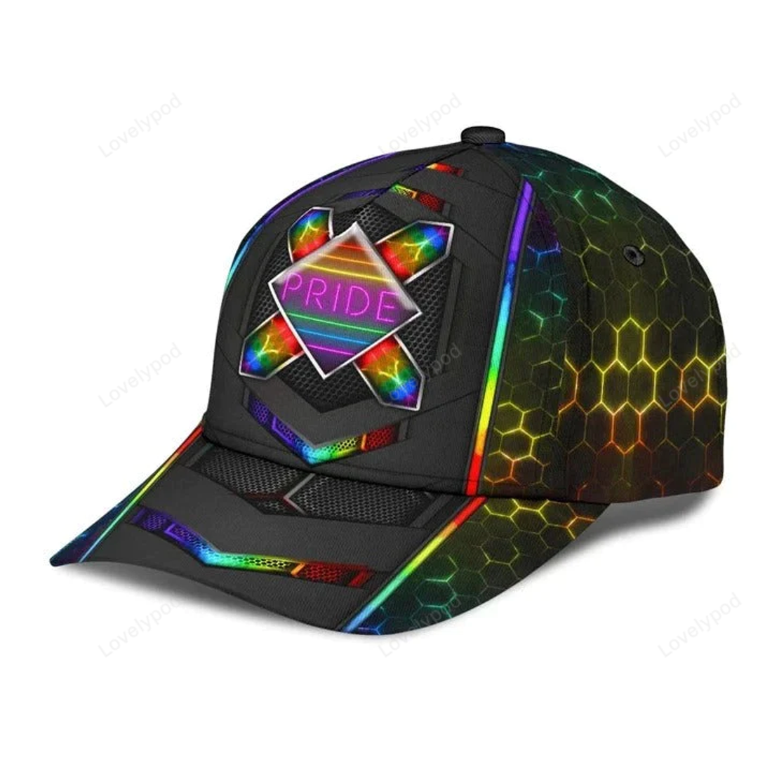 FUNSTUFFPRINT Lgbt Cap, Lgbt Pride Crack All Over Printing 3D Baseball Cap Hat
