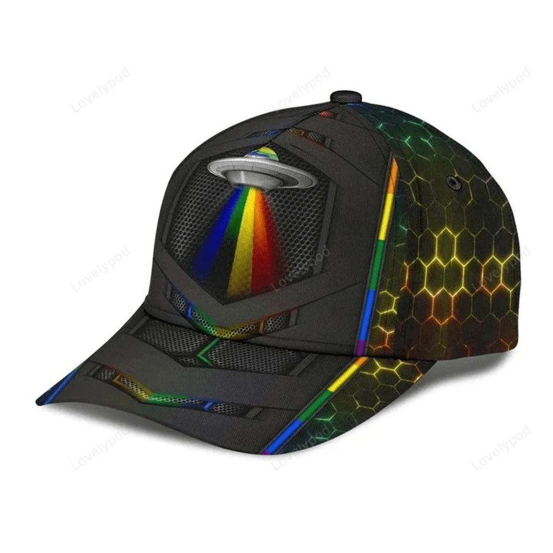 FUNSTUFFPRIT Pride Cap, Hand Drawn Heart Love Is Love LGBT Printing 3D Baseball Cap Hat, Gay Gifts