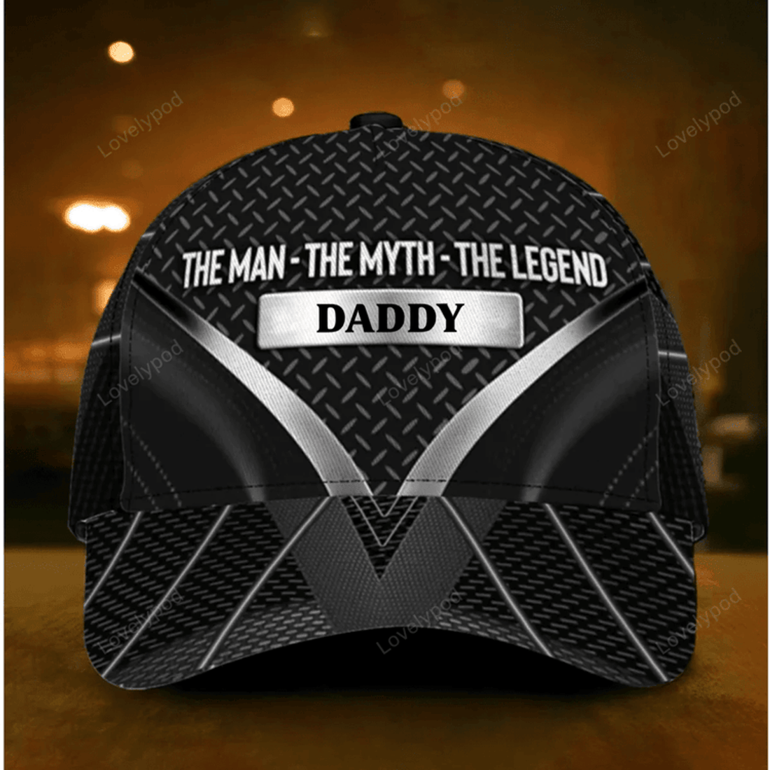 FUNSTUFFPRINT Personalized Father's Day Cap, Dad The man, The Myth, The Legend 3D Baseball Cap for Dad