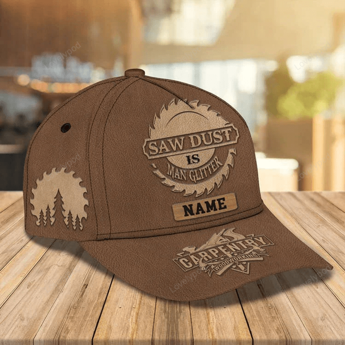FUNSTUFFPRINT Personalized Carpentry 3D Classic Cap for Carpenter, Carpentry Hat for Dad Gift