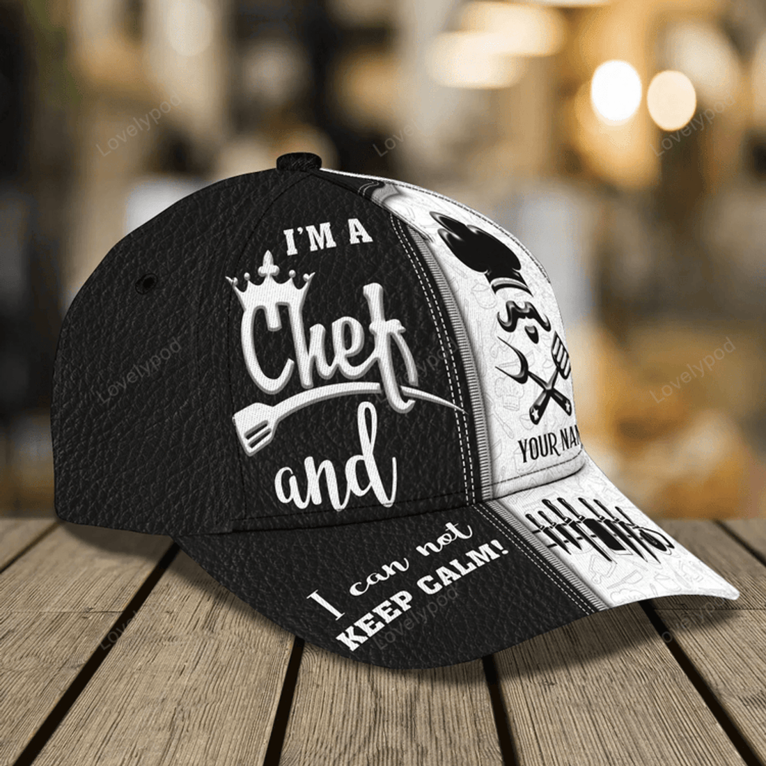 FUNSTUFFPRIT Personalized 3D Full Printed Chef Cap, Master Chef Birthday Present, Classic Cap Hat For Chef