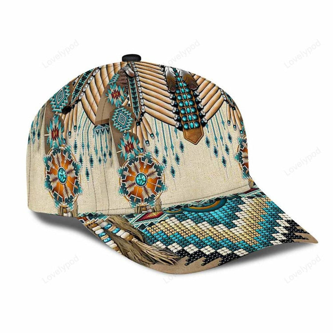 FUNSTUFFPRINT Native American Cap, Native American 3D Full Print Baseball Cap Hat