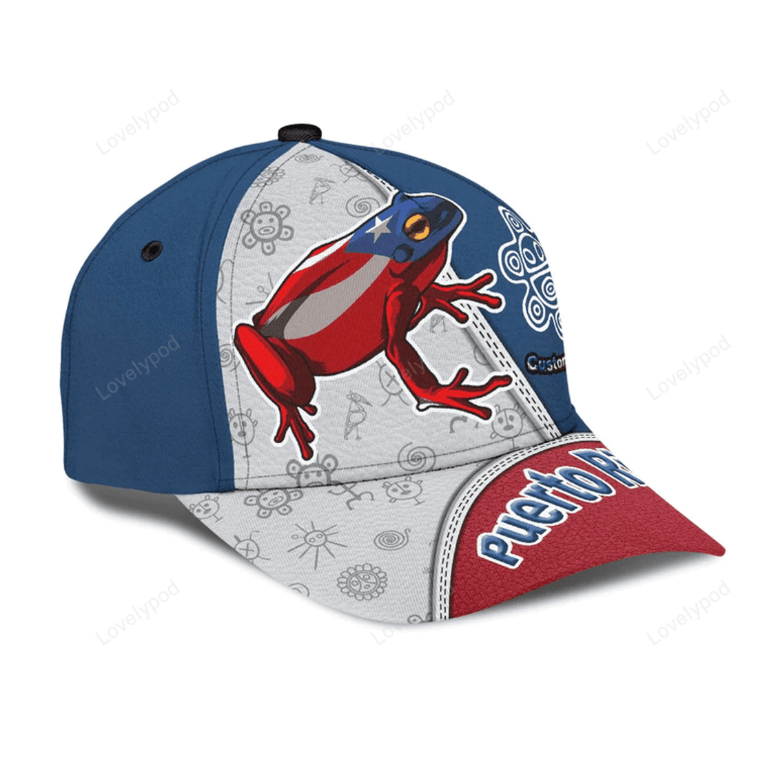 FUNSTUFFPRINT Puerto Rico Cap, Custom Name Puerto Rican Hat For Adults