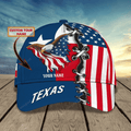 FUNSTUFFPRIT Personalized God Bless Texas 3D Full Print Baseball Cap, Texas American Pride Cap Hat, Texas Cap Hat