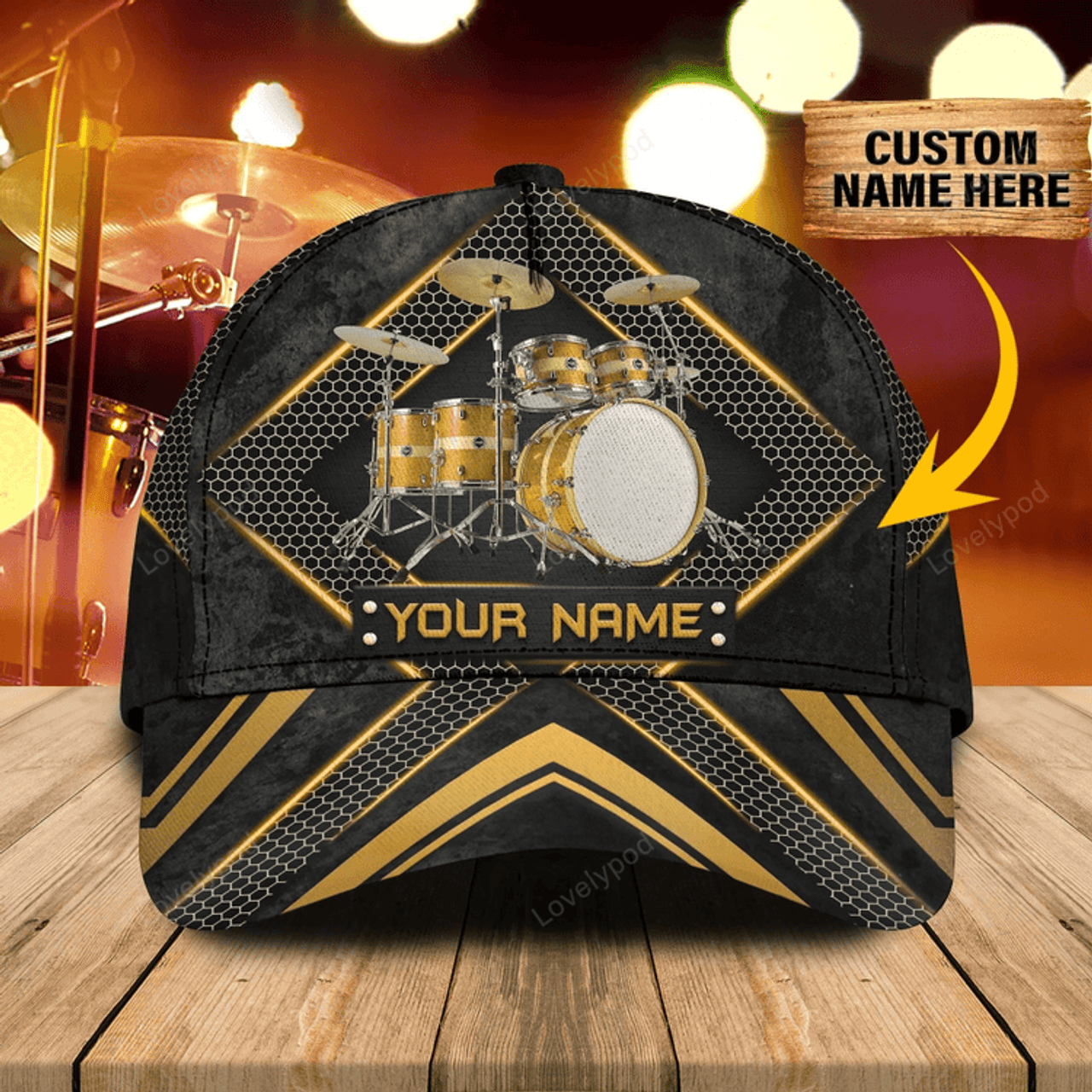 FUNSTUFFPRIT Custom Funny Baseball Full Print Drum Caps Hats, To My Boy Daughter Drummer Cap Hat, Drum Lover Gifts